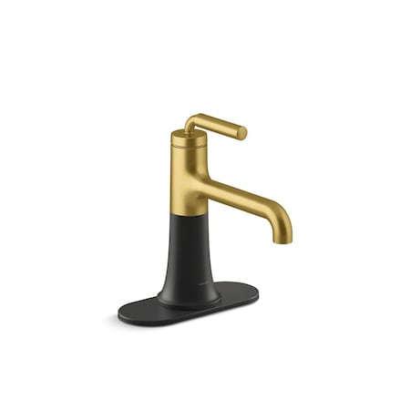 Kohler Tone Single-Handle Bathroom Sink Fct Matte Black with Moderne Brass, 1.2 gpm K-27415-4-BMB